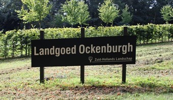 toegangsbord bij landgoed Ockenburgh